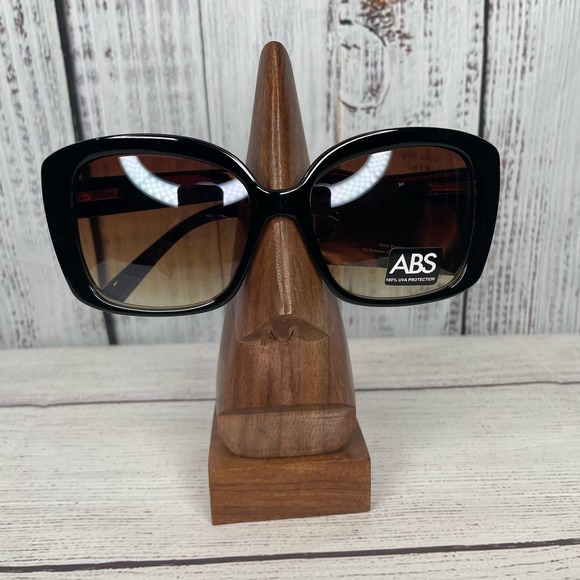 ABS Allen B. Schwartz (Platinum) Large Oversized Black Fashion Sunglasses (NWT) - Picture 2 of 4